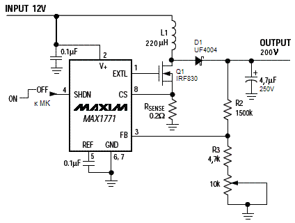 схема включения max1771