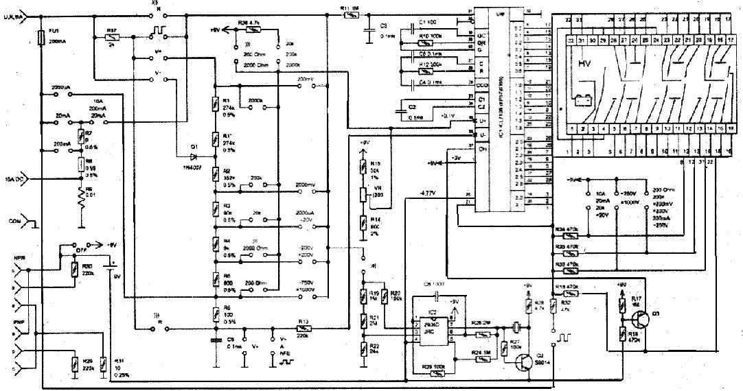 Схема Мультиметра Dt-830d