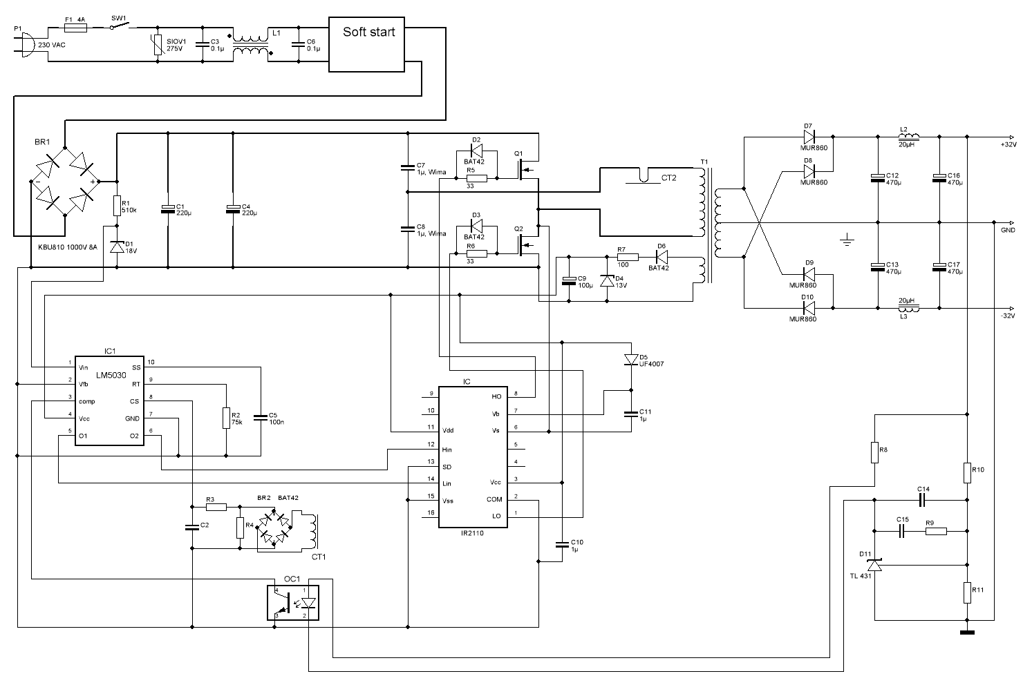 Ir2110 схема включения с tl494