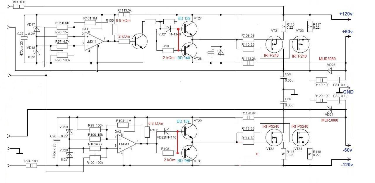 Irfp240 irfp9240 схема усилителя